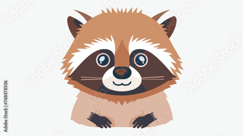Fototapeta Naklejka Na Ścianę i Meble -  Flat logo of vector cute animal cartoon