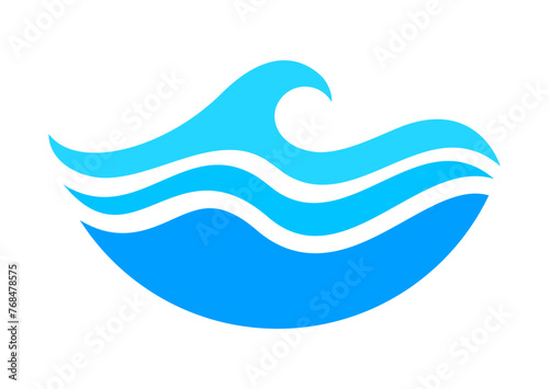 water waves symbol, wave water ripple flow for graphic, water splash shape