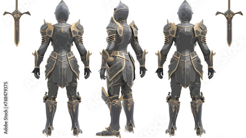 Guardian of the gate. Female fully armored knight stan