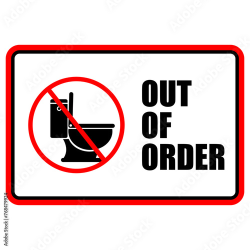 Bathroom out of Order, sign vector