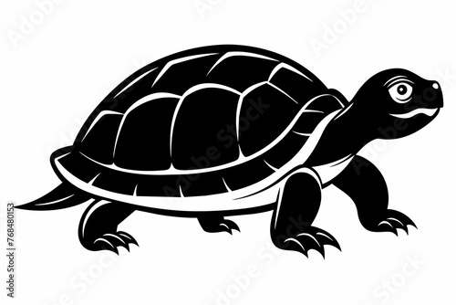turtle black silhouette vector with white background.