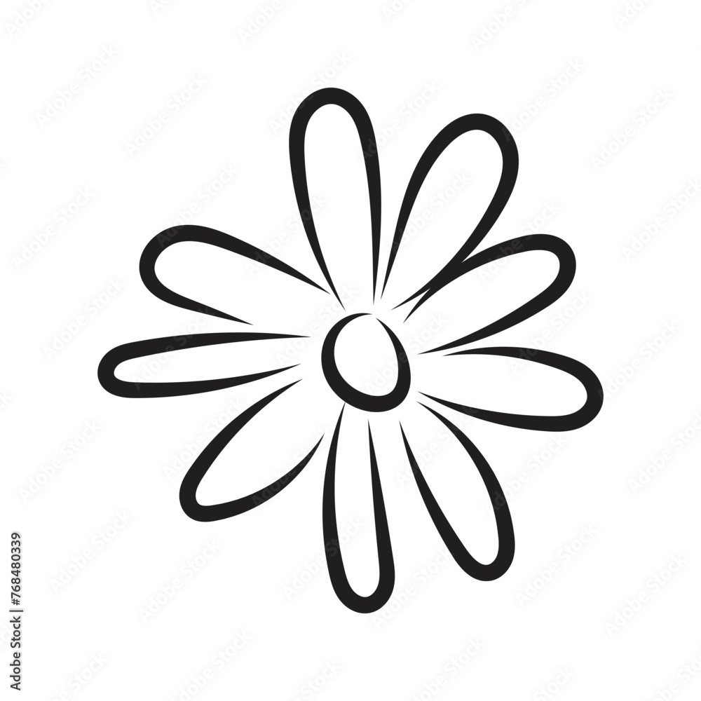 Flower line art on white background vector illustration Flower line art on white background vector illustration