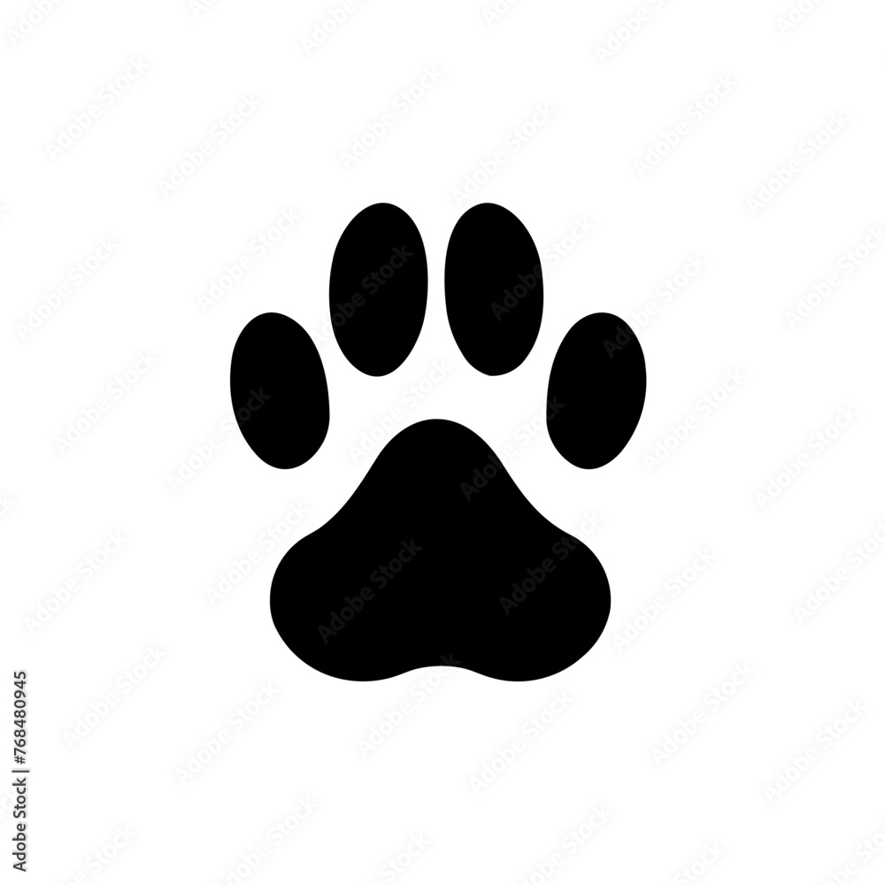 Simple pet paw black icon Simple pet paw black icon