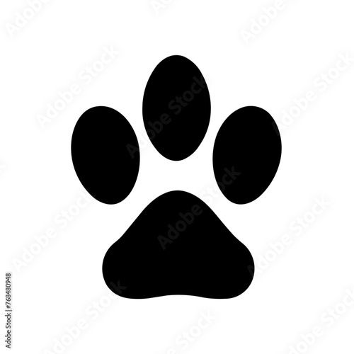 Simple pet paw black icon