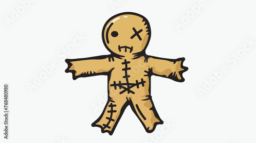 Icon Voodoo Doll. related to Halloween symbol. doodle