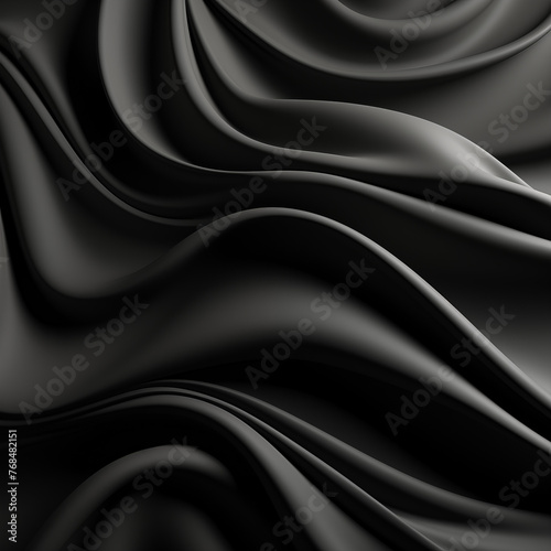Abstract black wavy texture luxury background banner. Smooth black background