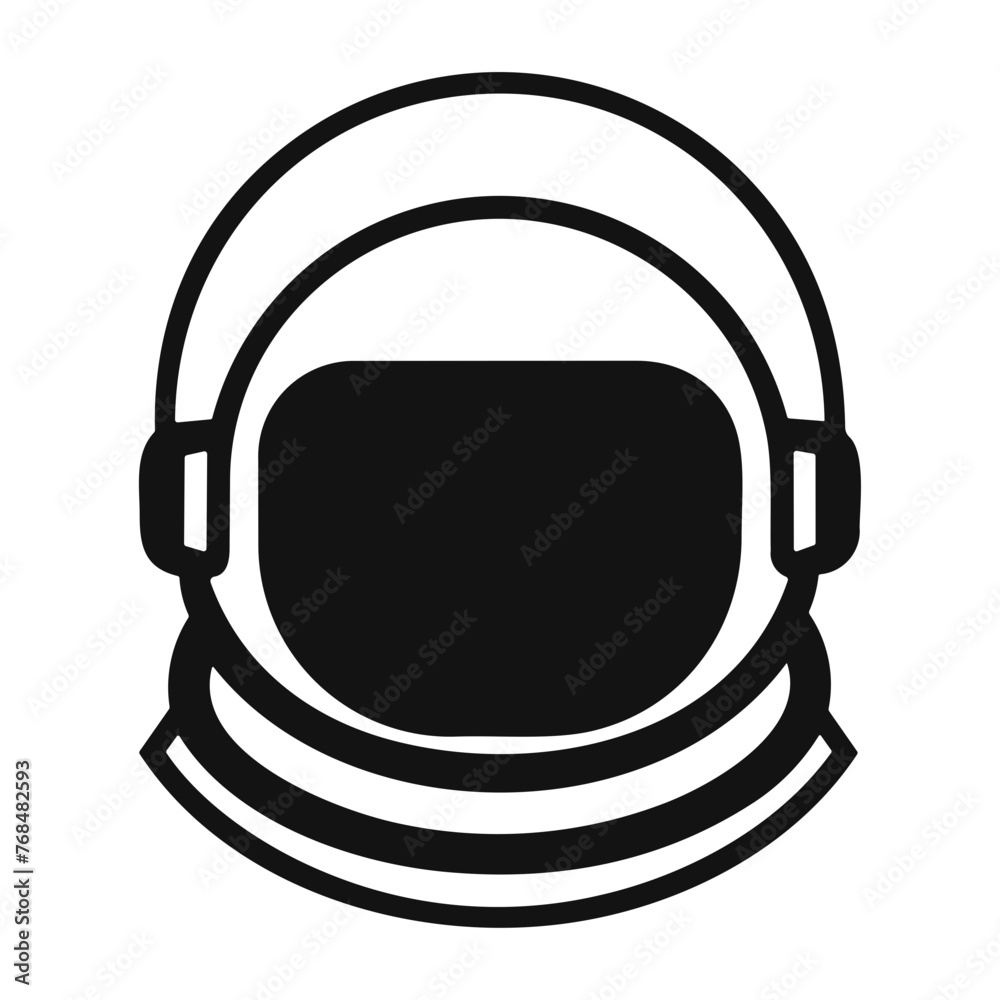 Simple astronaut helmet black icon Simple astronaut helmet black icon