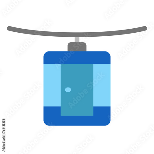 Cableway Vector Flat Icon Design