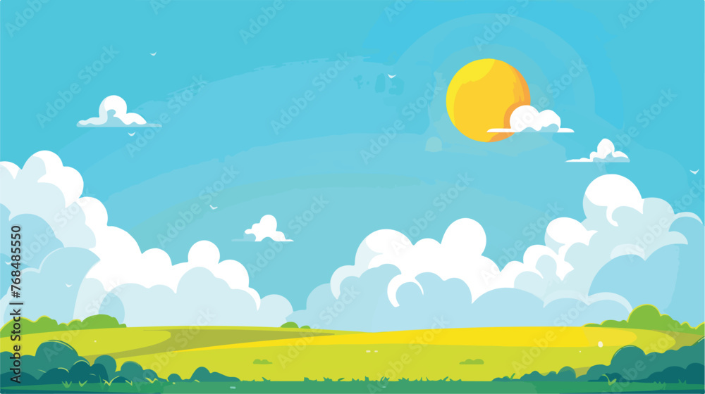 Sunny day with clear skies.. Flat vector isolated on