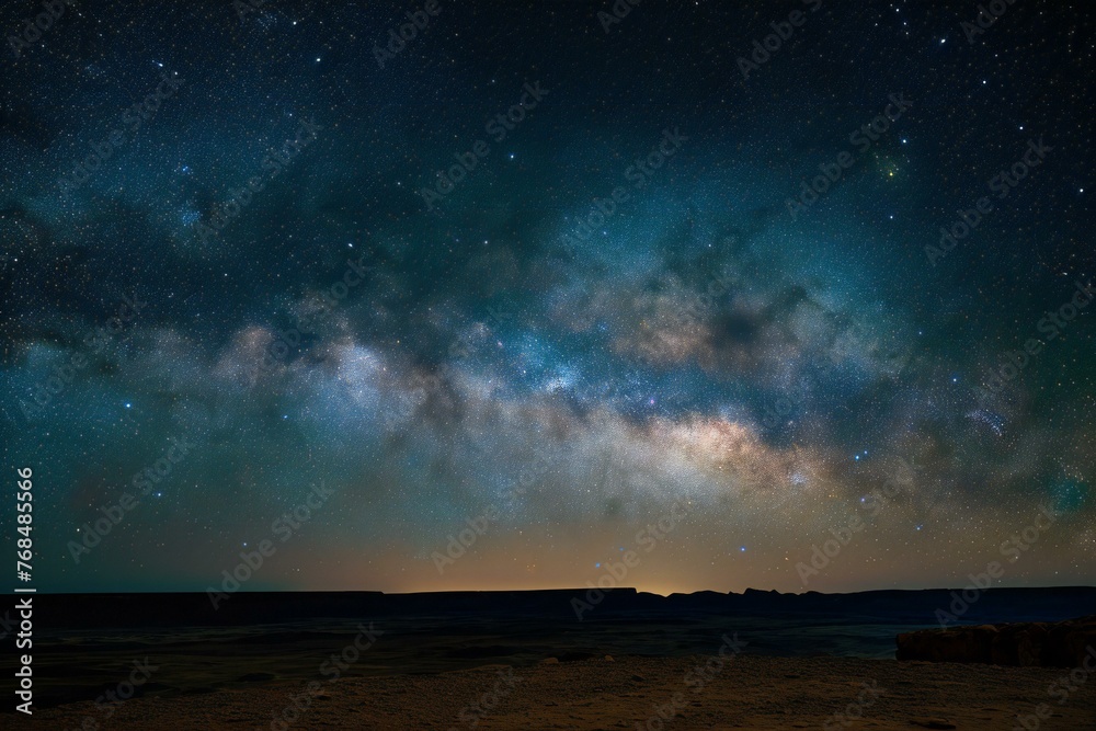 Milky Way over the Negev Desert at night, Israel - obrazy, fototapety, plakaty 