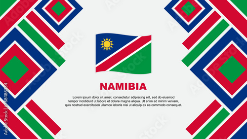 Namibia Flag Abstract Background Design Template. Namibia Independence Day Banner Wallpaper Vector Illustration. Namibia