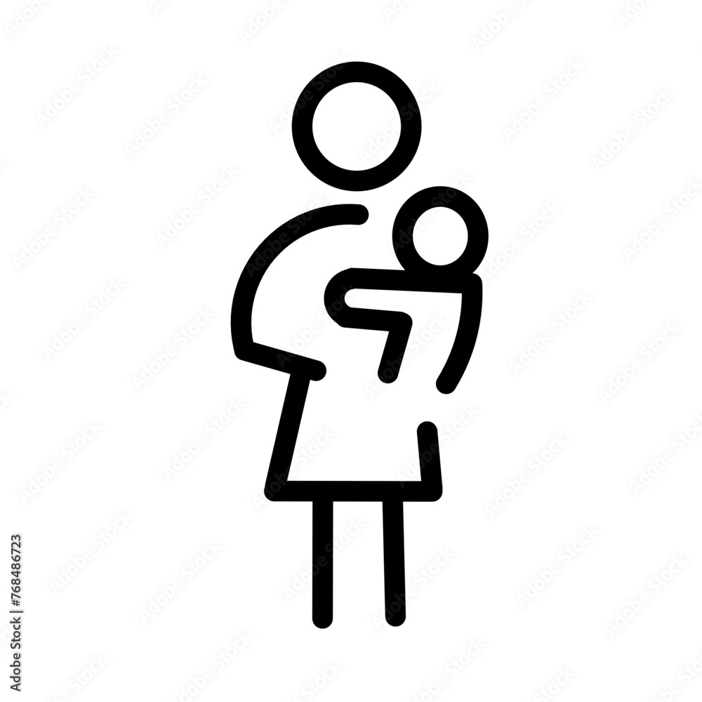 Simple Family Vector Line Icon, Contains Outline Icons such as baby carrier, family house, little brother, sister, grandfather, grandmother, father, mother. Simple Family Vector Line Icon, Contains Outline Icons such as baby carrier, family house, little brother, sister, grandfather, grandmother, father, mother.