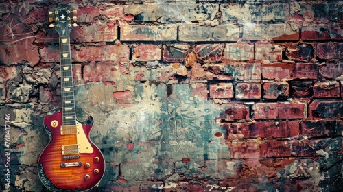 Grunge brick wall for a rock concert poster background © Narmina