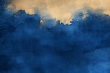Abstract blue watercolor background with grunge brush strokes on paper texture