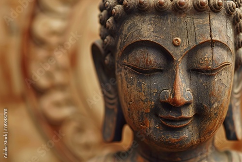 Buddha statue in the temple of Thailand, Close up