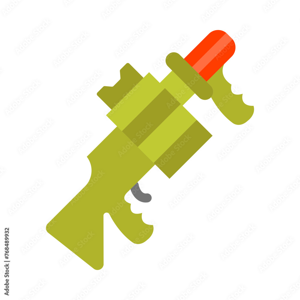 Grenade Launcher Glyph Vector Flat Icon Design