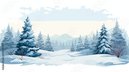 Winter christmas background .. Flat vector isolated o