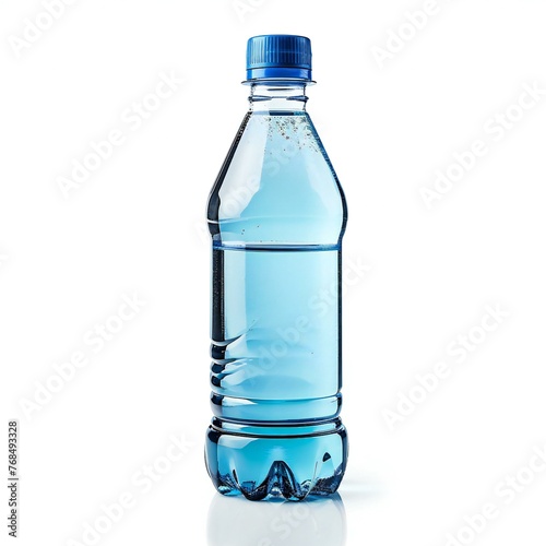 Plastic bottle of water isolated on white background with clipping path