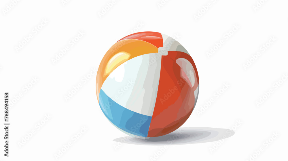 Beach ball flat vector isolated on white background 