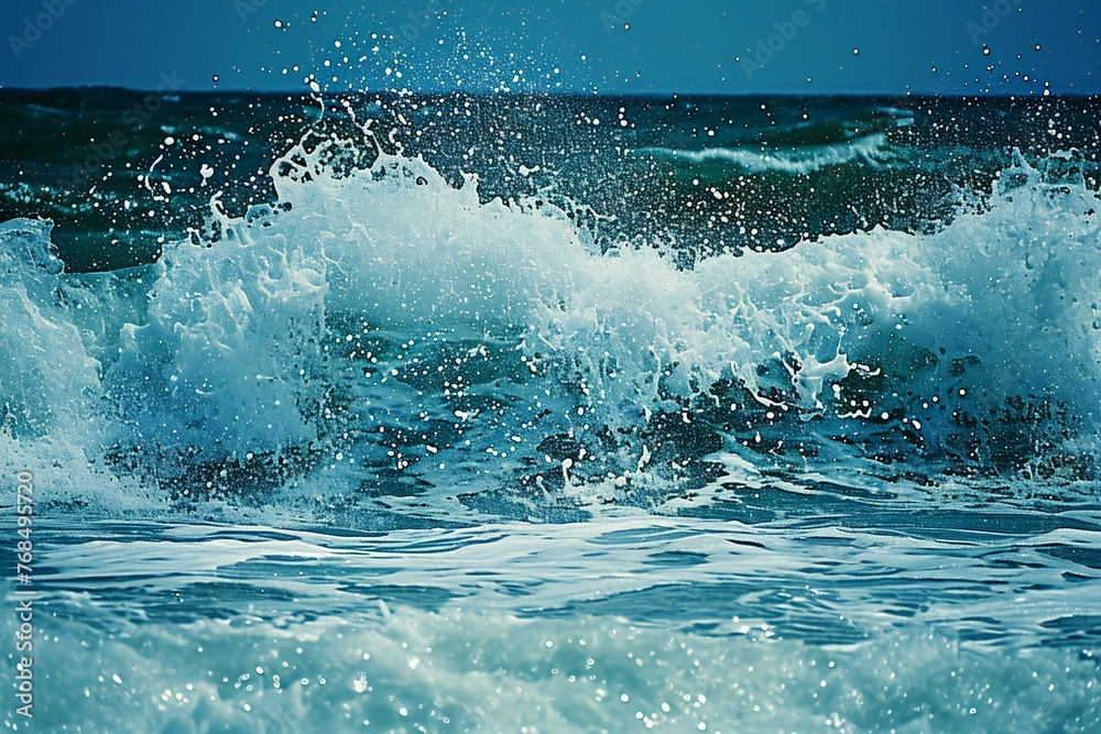Waves breaking on the shore of the Mediterranean Sea,  Toned