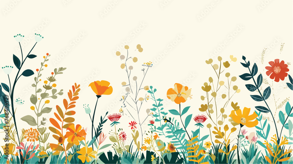 Beautiful decoration floral background flat vector isolated