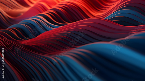 Digital 3d red and blue curve lines abstract graphic poster web page PPT background