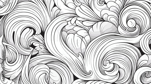 Black and white pattern for adult coloring book. Can u