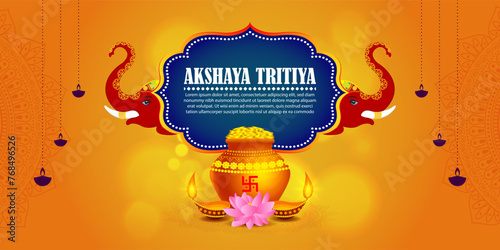 Vector illustration of Happy Akshaya Tritiya social media feed template