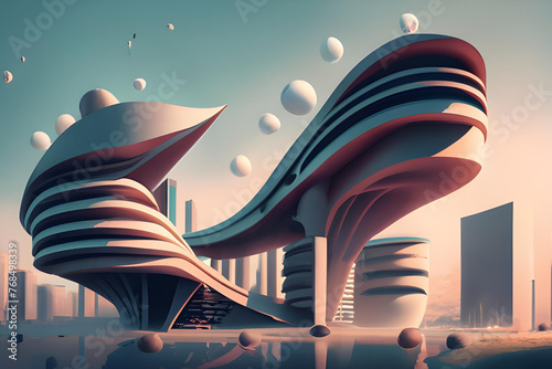 3D render of abstract architecture