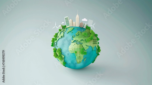 Illustration of an ecological and sustainable city. Green city  Earth Day  World Environment Day