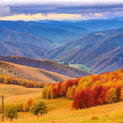 Wallpaper Mural matterhorn slopes auntum forest. Generative AI Torontodigital.ca