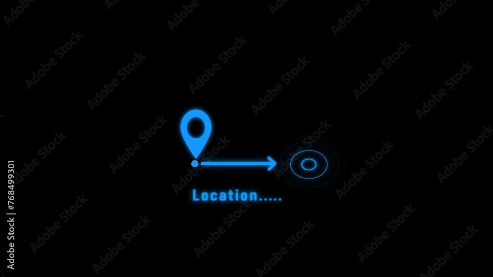 Abstract directional location signal point and map pin illustration.