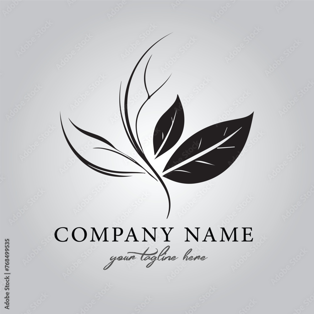 Leaf logo company design vector image on the white background