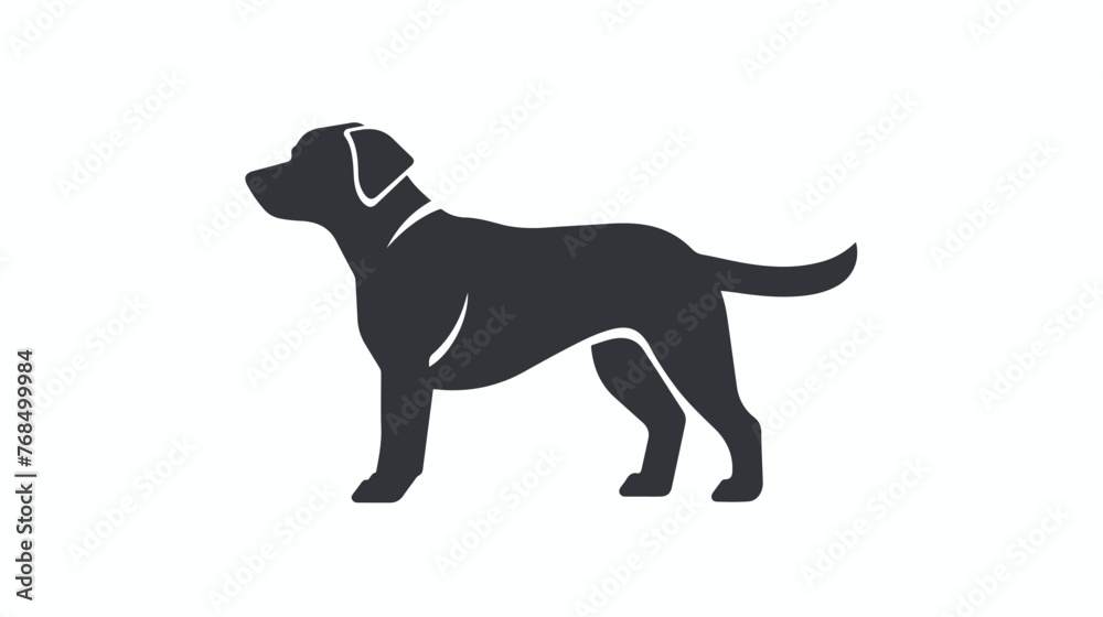 Dog sign icon flat vector isolated on white background