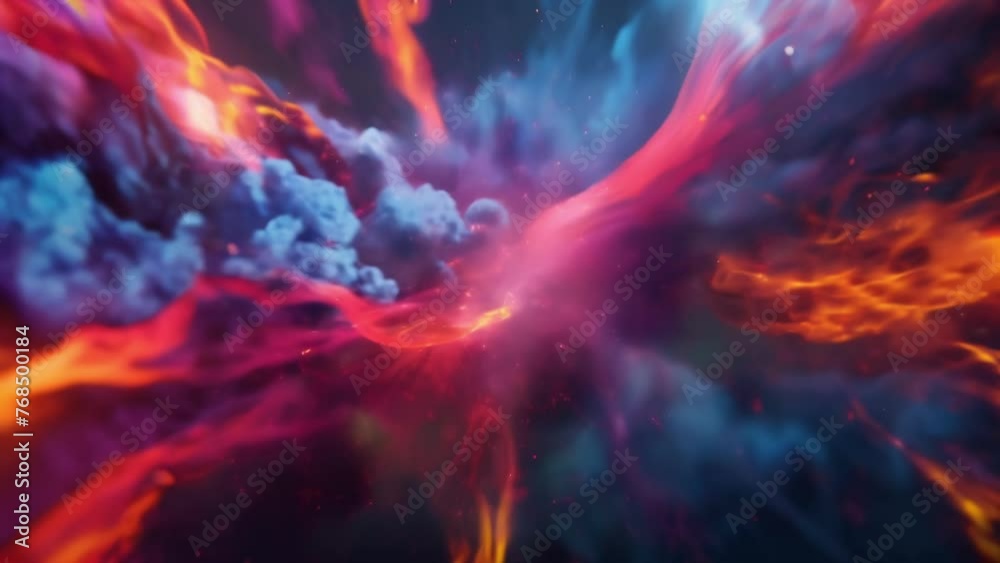 Explosive bursts of neon energy radiating outwards and leaving a trail of swirling colorful particles in their wake. Explosive bursts of neon energy radiating outwards and leaving a trail of swirling colorful particles in their wake.
