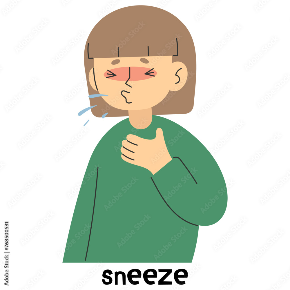 Sneeze 5 cute on a white background, vector illustration. Sneeze 5 cute on a white background, vector illustration.