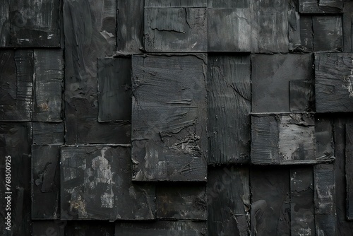 Old wooden wall with black paint,  Background and texture for design