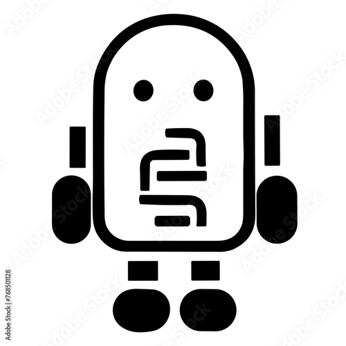 Simple chatbot isolated black icon