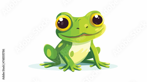 Fun frog flat vector isolated on white background 