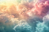Amazing heaven clouds in a sunny day , the sun light rays through the clouds, ai generated beautiful abstract cloudscape background