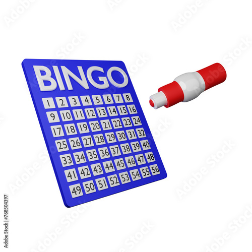 3D Bingo Sheet with Stamp