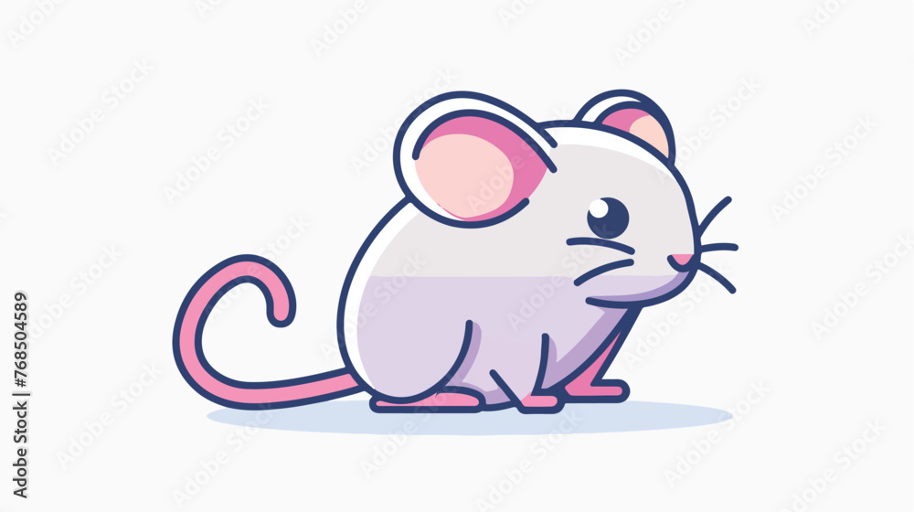 Mouse toy line icon flat vector isolated on white background