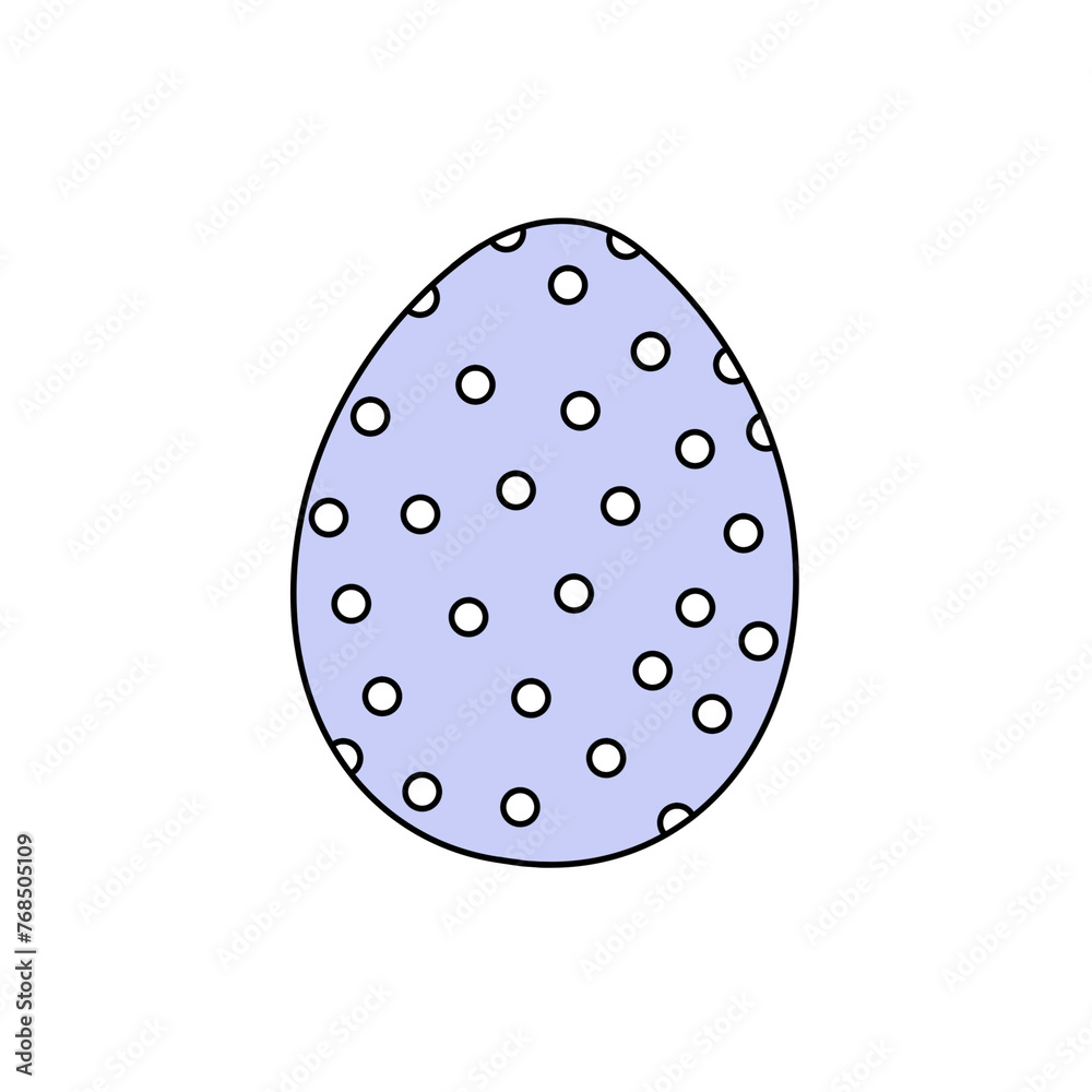 A blue egg with white polka dots A blue egg with white polka dots