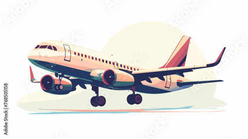Passenger plane vector illustration isolated. Global 
