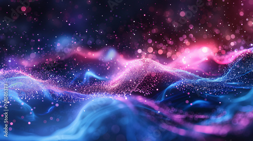 Streamline speed light blue purple special effect background, communication technology concept creative background