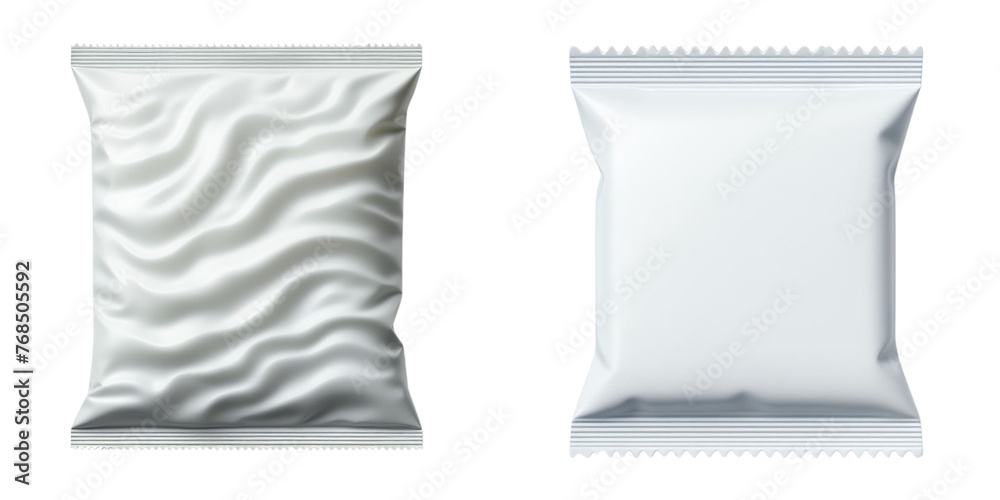 Blank foil chips packet isolated on transparent background - obrazy, fototapety, plakaty 