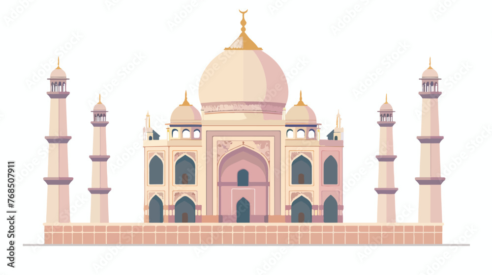 Taj mahal vector illustration of mosque ramadan.Good flat