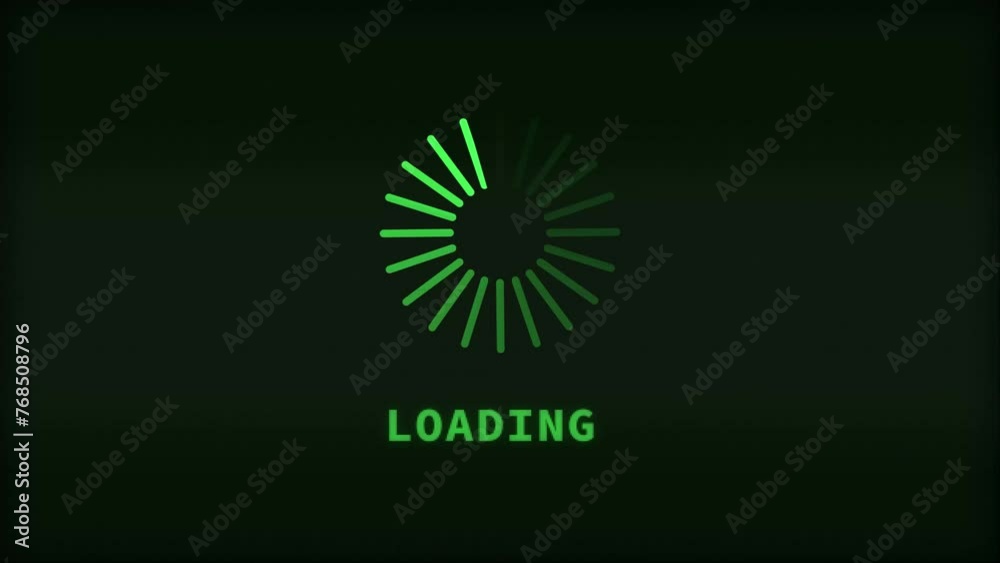 Loading animated icons Cycling loading Downloading tab Retro screen text Pixelated progress animation Loading transfer in the black background