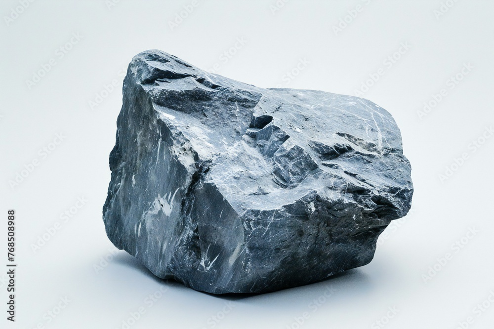 Blue rock on a white background