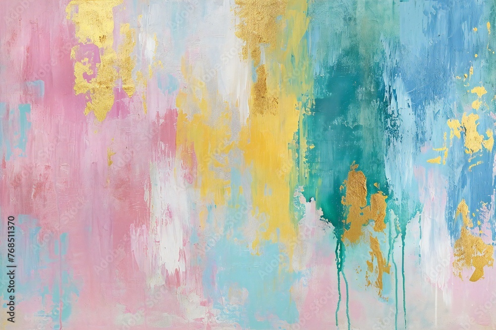 Abstract background with brush strokes of different colors and spots of paint